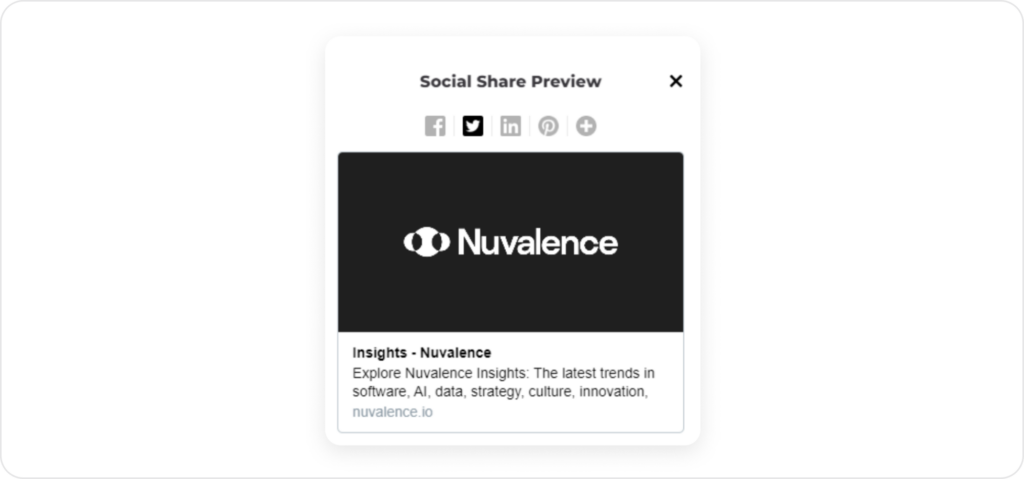 Nuvalence social media share preview with insights on software, AI, and innovation for micro frontends.